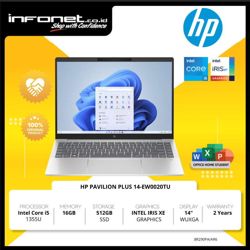 HP PAVILION PLUS 14-EW0020TU I5 1355U 16GB 512GB INTEL Xe  14 W11 OHS