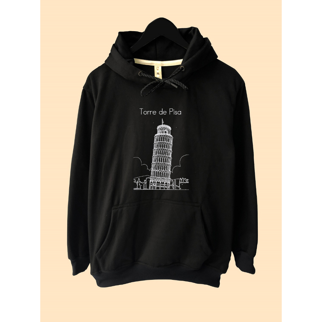 jaket hoodie premium desain menara pisa italy
