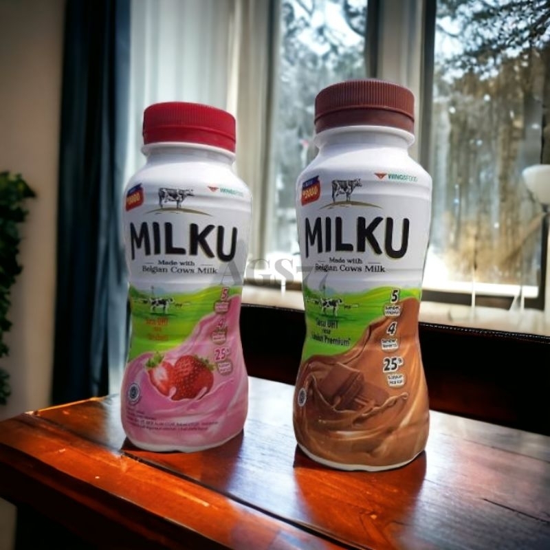 

(12 Botol) Susu Milku Premium Belgia 200ml Susu Cokelat Susu Strowberry 200ml