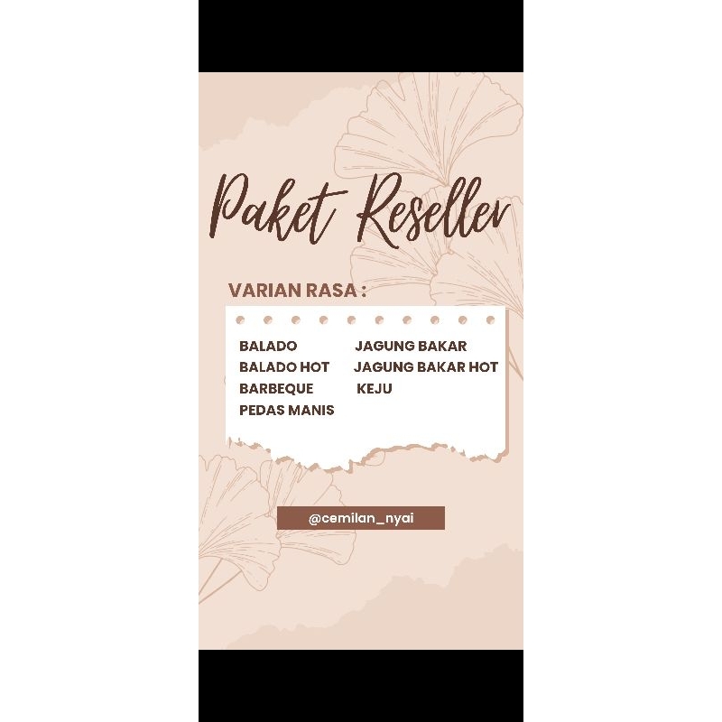 

Paket Reseller Keripik Kebab Nyai by.cemilan_nyai