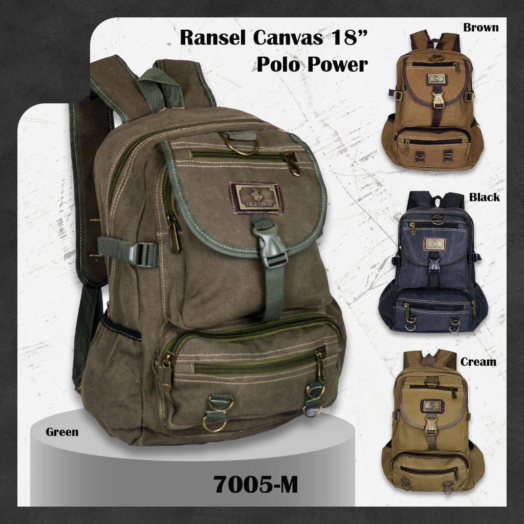 Tas Pria Ransel Canvas Import Polo Power Backpack Levis Pria #7005