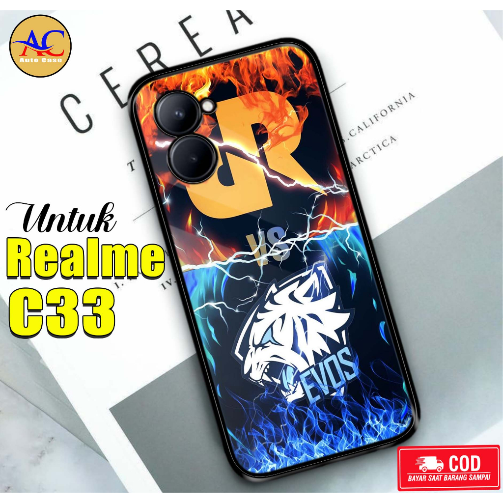 Softcase Glass kaca untuk REALME C33 EVOS Casing Handphone Case Hp Procamera
