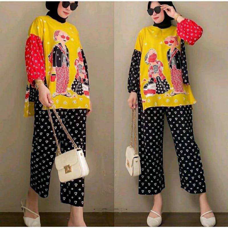 SETELAN TEJO JAMU GENDONG SEMERBAK BATIK ORIGINAL ONE SET TEJO SETELAN WANITA KEKINIAN VIRAL KEKINIA