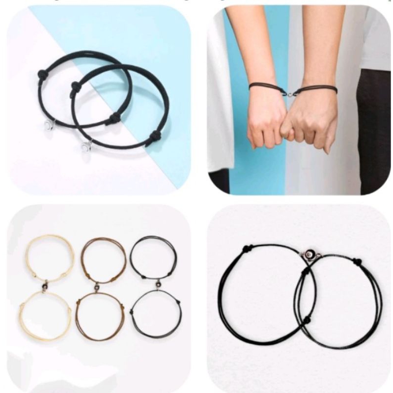 gelang couple magnet, gelang couple set, gelang couple inisial.