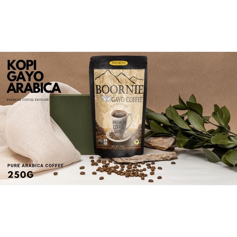 

Kopi Gayo Arabica Premium 250g Pure Base Kopi Tubruk Espresso Drip Coffee dan Manual Brewing