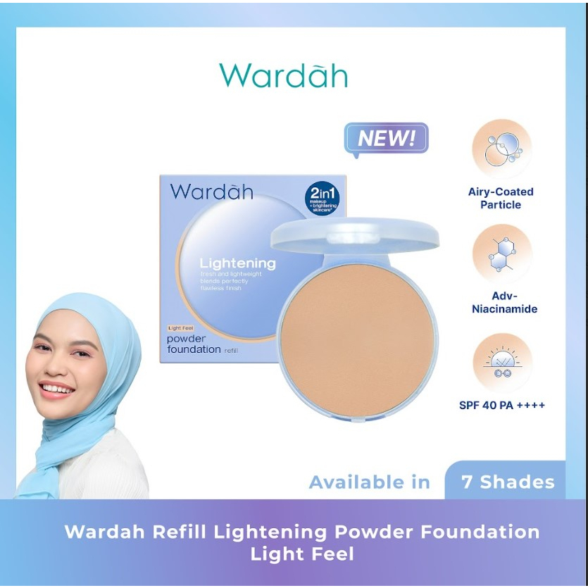 Wardah Lightening Powder Foundation Refiil# Refill TWC Lightening# Bedak Wardah Refill