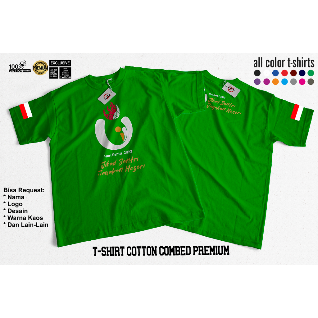 Kaos Hari Santri 2023 Logo Resmi Distro Limited Edition-Hijau