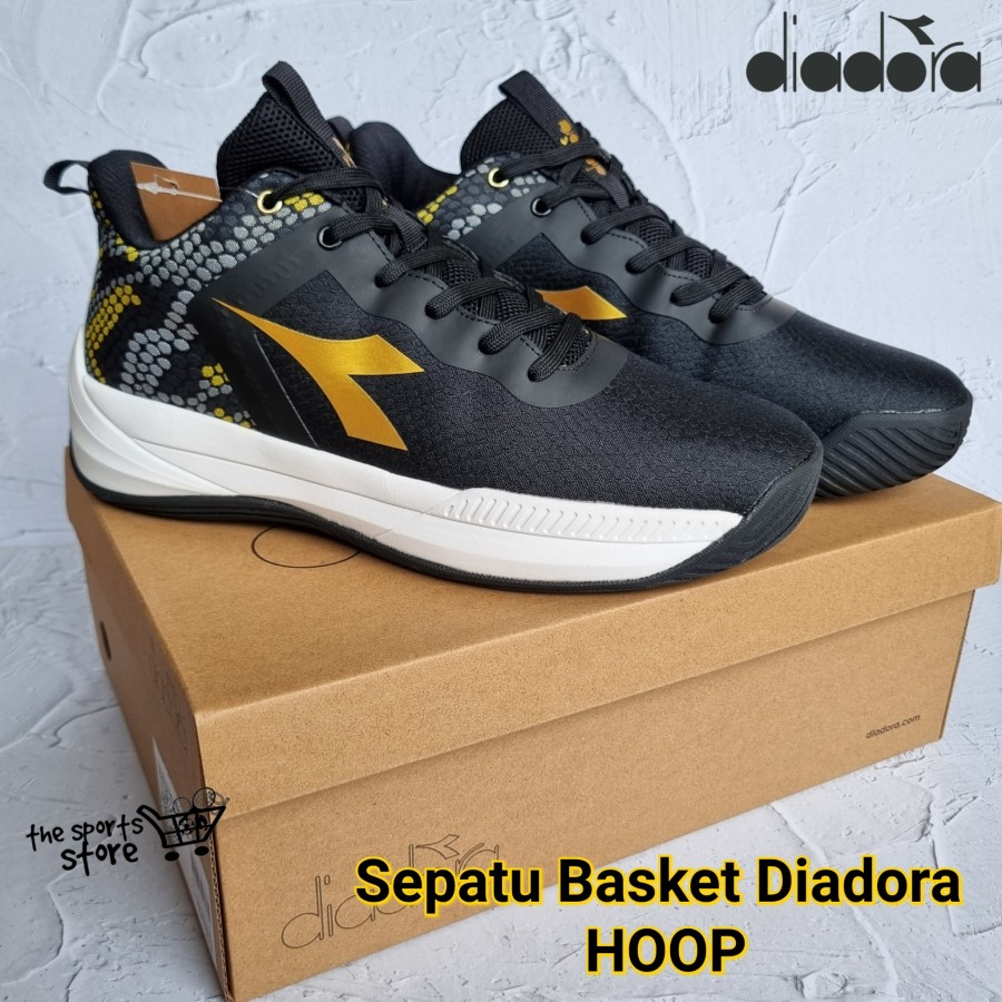 Sepatu Bola Basket Diadora Hoop - Black - Basketball Shoes