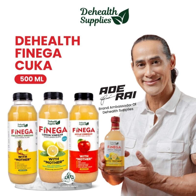 

FINEGA ex VINEGA | CUKA APEL | LEMON | NENAS - 500ml Botol PLASTIK | Dehealth Supplies