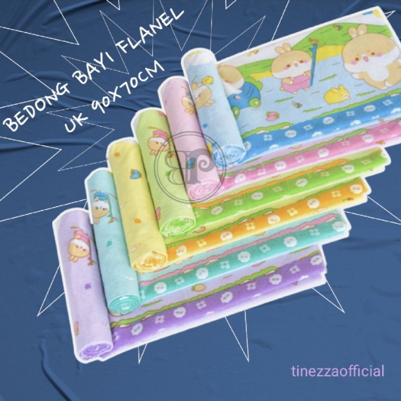12Pcs Bedong Bayi Katun Flanel 90x70Cm motif lucu - Pernel Bayi - Selimut Gedong Bayi Newborn