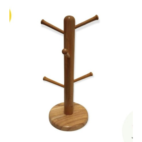RAK GELAS / HOLDER MUG GELAS KAYU MINI ESTETIK