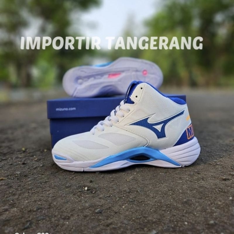 Sepatu Voli Mizuno Putih Biru Sepatu Voly Wanita Putih Volli