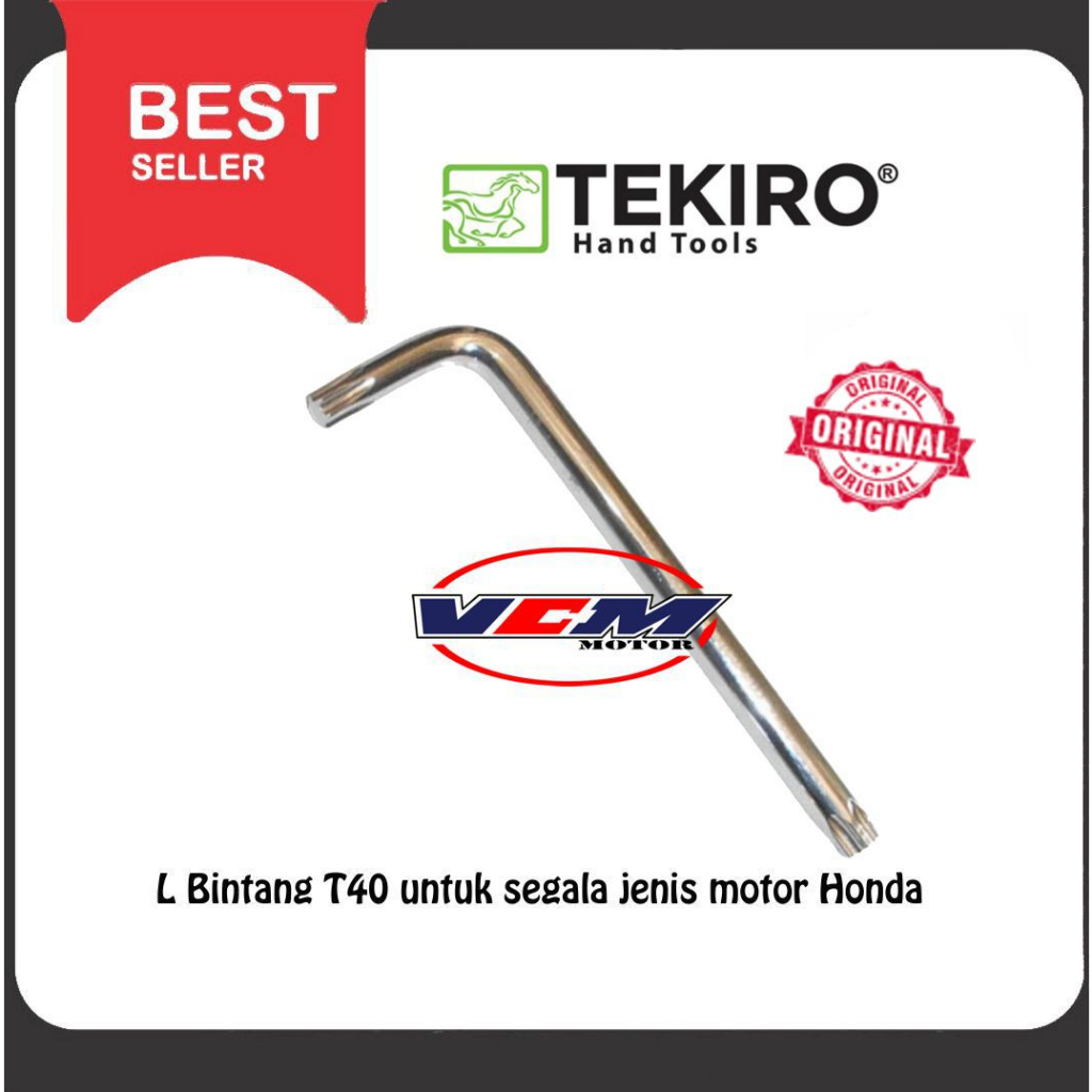Kunci L Bintang Pembuka Kaliper Cakram Motor Honda - T40 Merk Tekiro