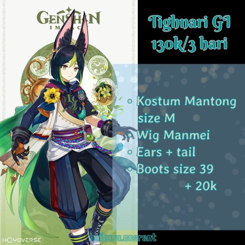 (Rental) Kostum Cosplay Tighnari Genshin Impact