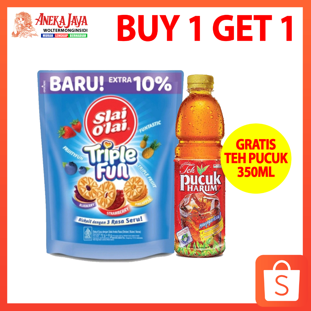 

SLAIOLAI Triple Fun 72g+8g Free Teh Pucuk Harum 350ml