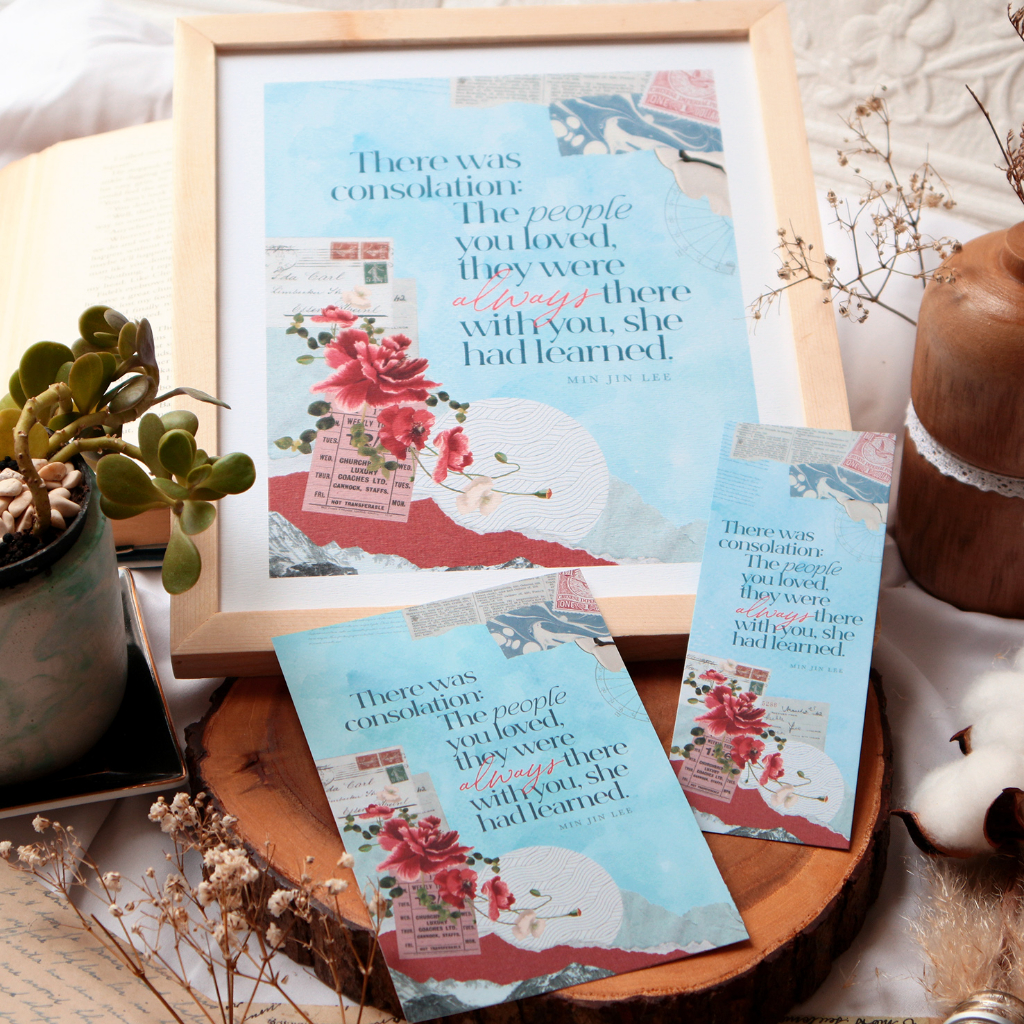 

There was consolation - Min Jin Lee - bookmark / postcard / print