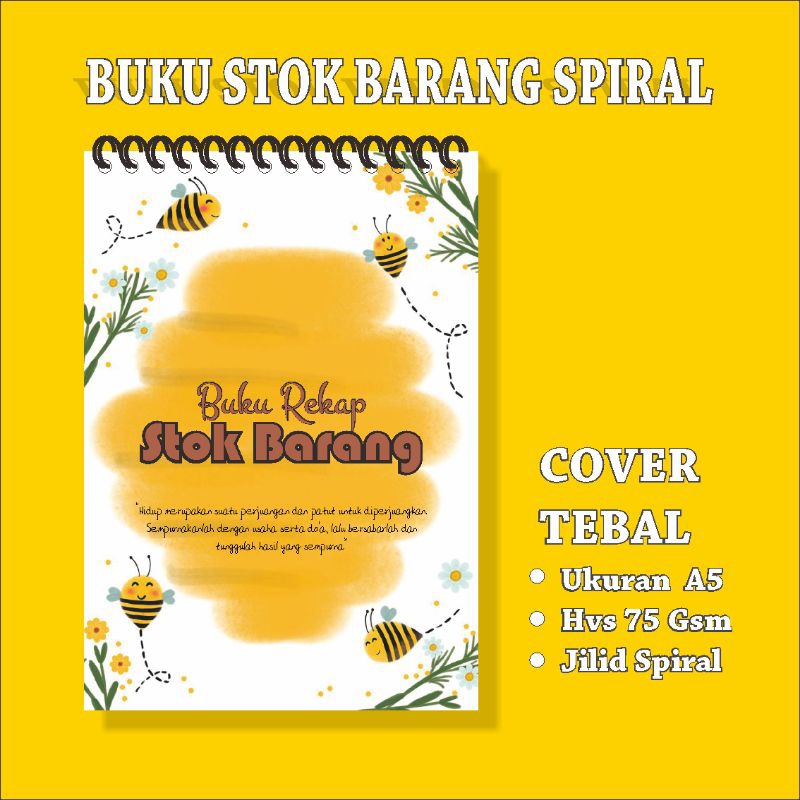 

BUKU SPIRAL REKAP LIST STOK BARANG/BUKU LIST STOK PRODUK/BUKU STOK