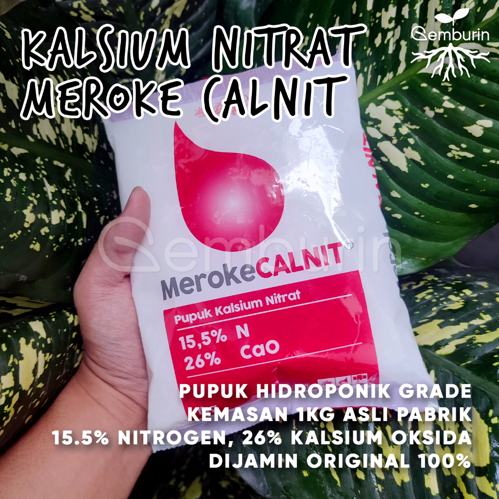 Pupuk Meroke Calnit 1 kg / Kalsium Nitrat Kemasan Pabrik / Hidroponik Grade Asli Original Murah / AB