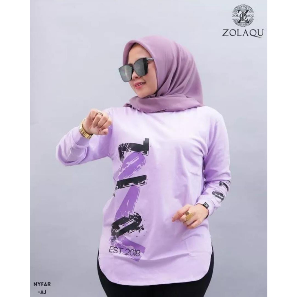 KAOS ZOLAQU TERBARU ATASAN SEMI TUNIK PAKAIAN WANITA OUTFIT CLOTHING BAJU BLOUSE BLUS CASUAL SWEATER