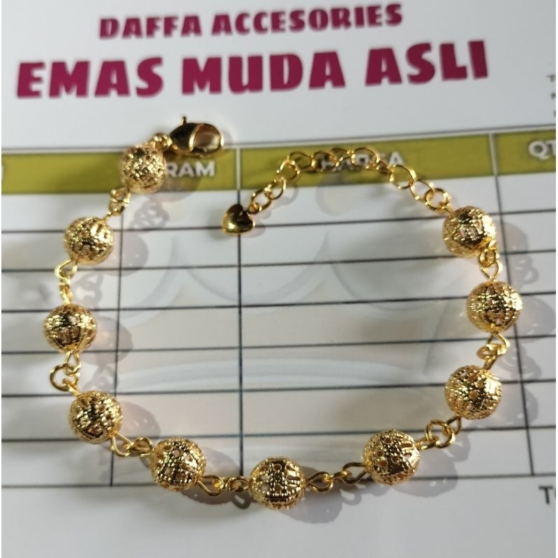 Gelang Bola Emas Mudah Terbaru Cod