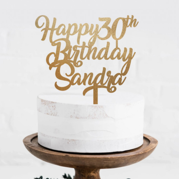 Topper Kue Custom Tulisan Akrilik  Customized Cake Topper Acrylic Modern