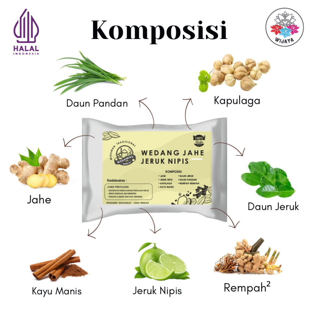 

Wedang Jahe Jeruk Nipis Khas Solo isi 10 bks Include Gula Batu