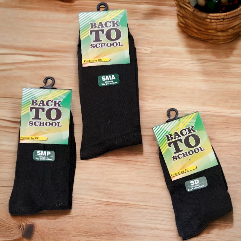 Kaos Kaki Sekolah SD SMP SMA HITAM POLOS TUMIT GRESS