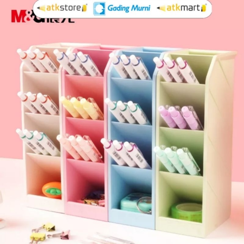 

M&G Pen Holder Macaron - Tempat Alat Tulis Aesthetic Multifungsi Soft Pastel Color 4 Lubang