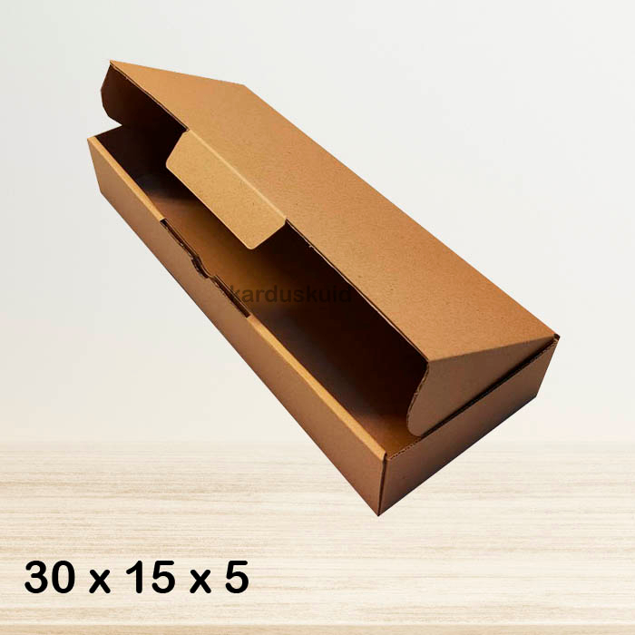 

Kardus 30 x 15 x 5 cm die cut tipe E Flute K150 box kotak karton packing