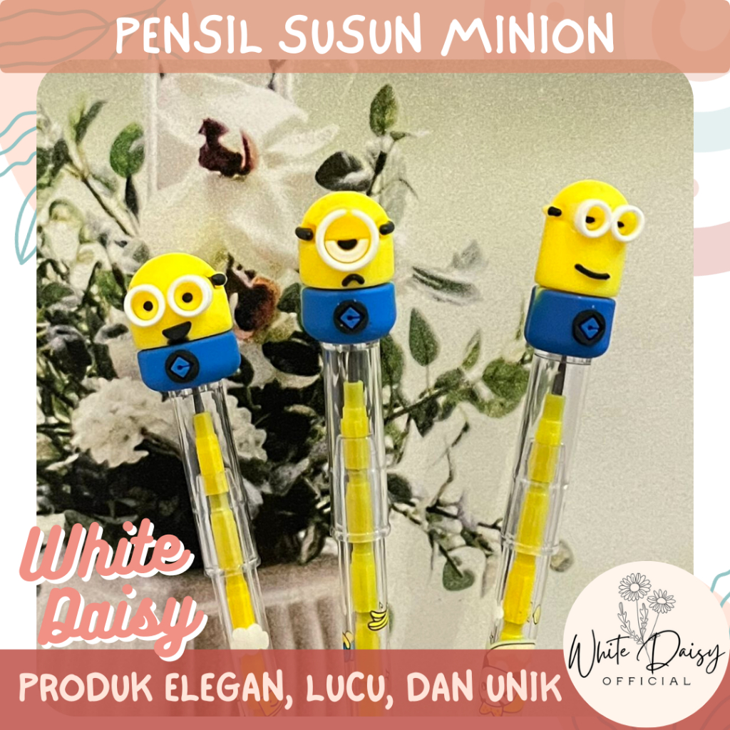 

Pensil susun minion premium lucu imut tumpuk kuning despicable me
