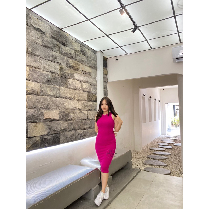 BODYCON DRESS RIB -VIA DRESS BODYCON BAHAN RIB PREMIUM