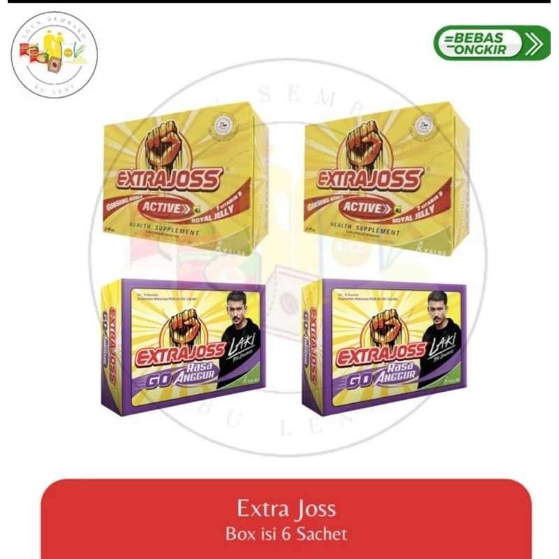 

Extra Joss Anggur dan Active Box isi 6 Sachet