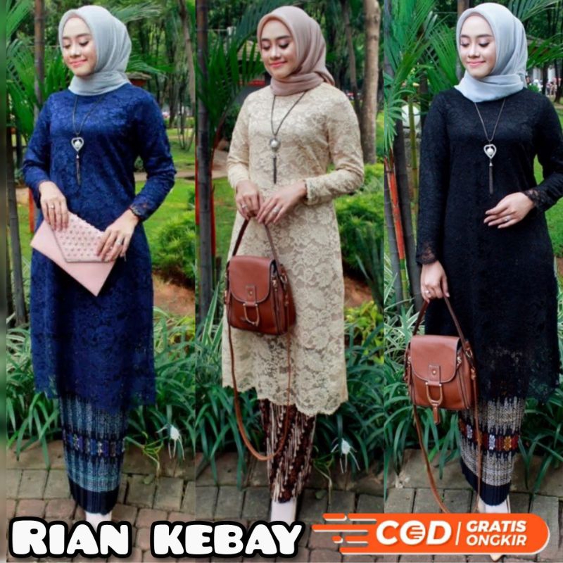 SETELAN KEBAYA TUNIK BRUKAT / SET KEBAYA BROKAT JUMBO LD 120CM / SET KEBAYA MODERN