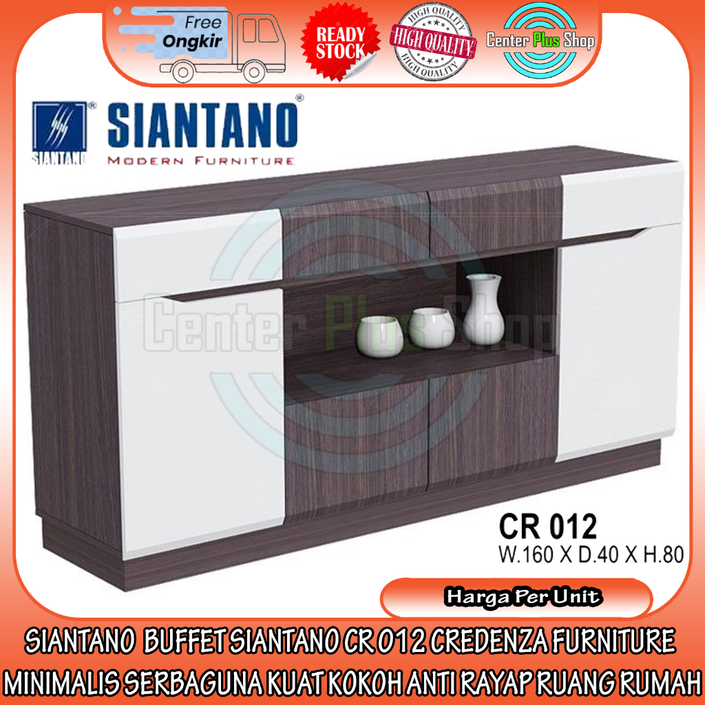 [INSTANT] BUFFET SIANTANO CR 012 CREDENZA FURNITURE 160x40x80 CM 160 140 80 CENTIMETER GREY ASHTREE 