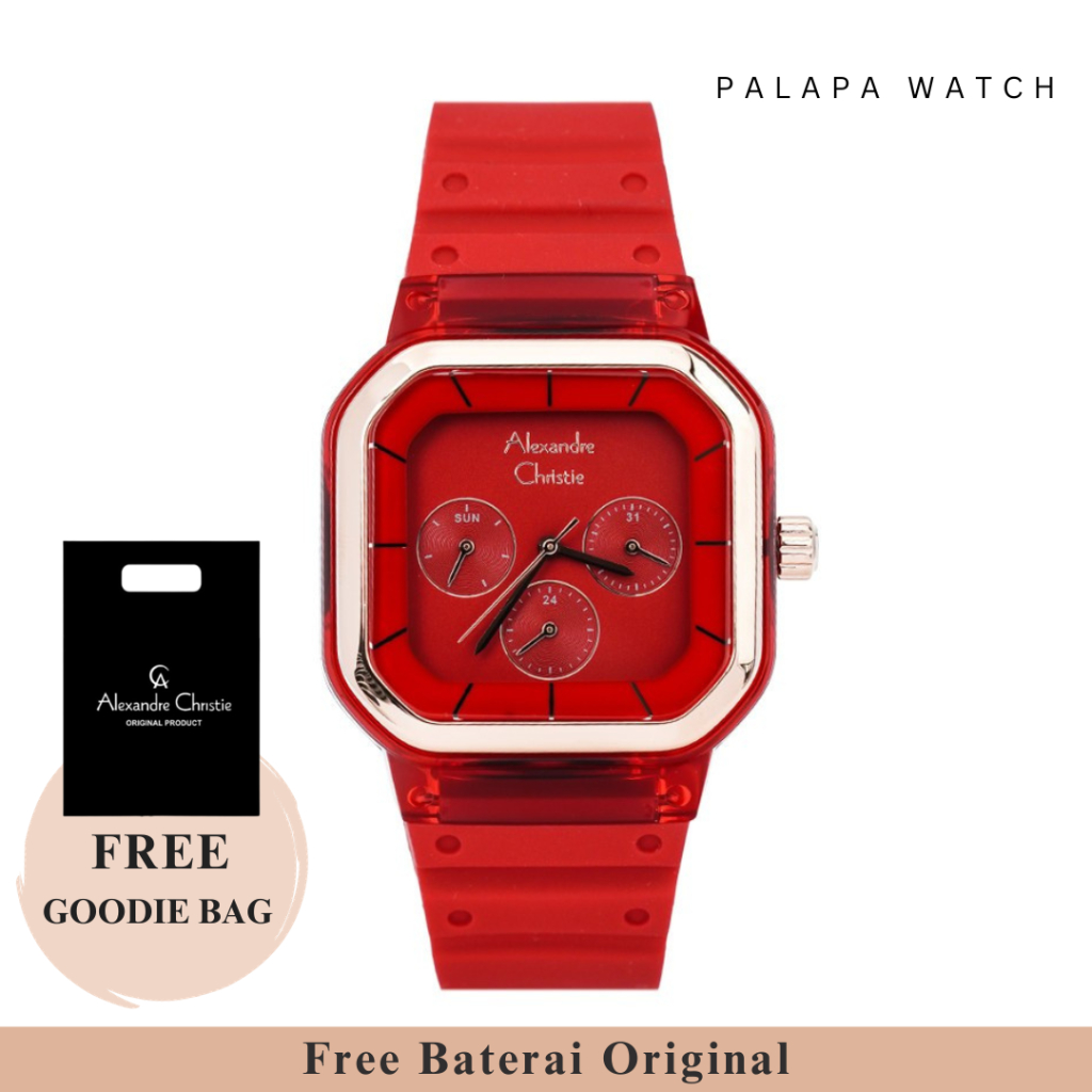 New Version  Jam Tangan Wanita Alexandre Christie AC 2811 Rubber Original