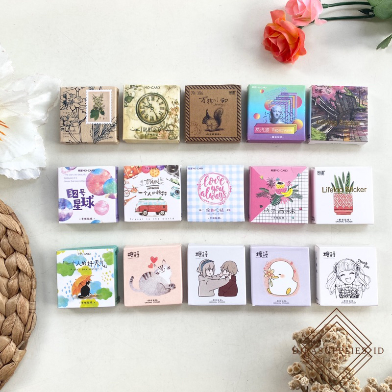 

Sticker Stiker Box Deco Kawaii Vintage Retro Aesthetic Cute Lucu Dekorasi Diary Journal Scrapbook Planner Catatan