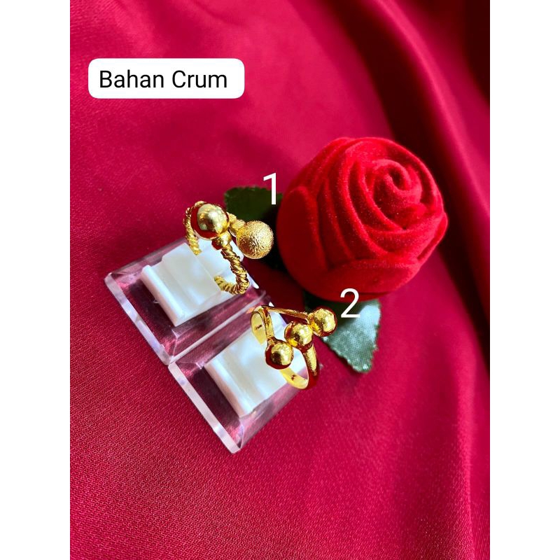 Cincin Boba Polos Pasir Bahan Crum Asli Menyerupai Emas Asli Awet Tahan Lama Tersedia Semua Ukuran