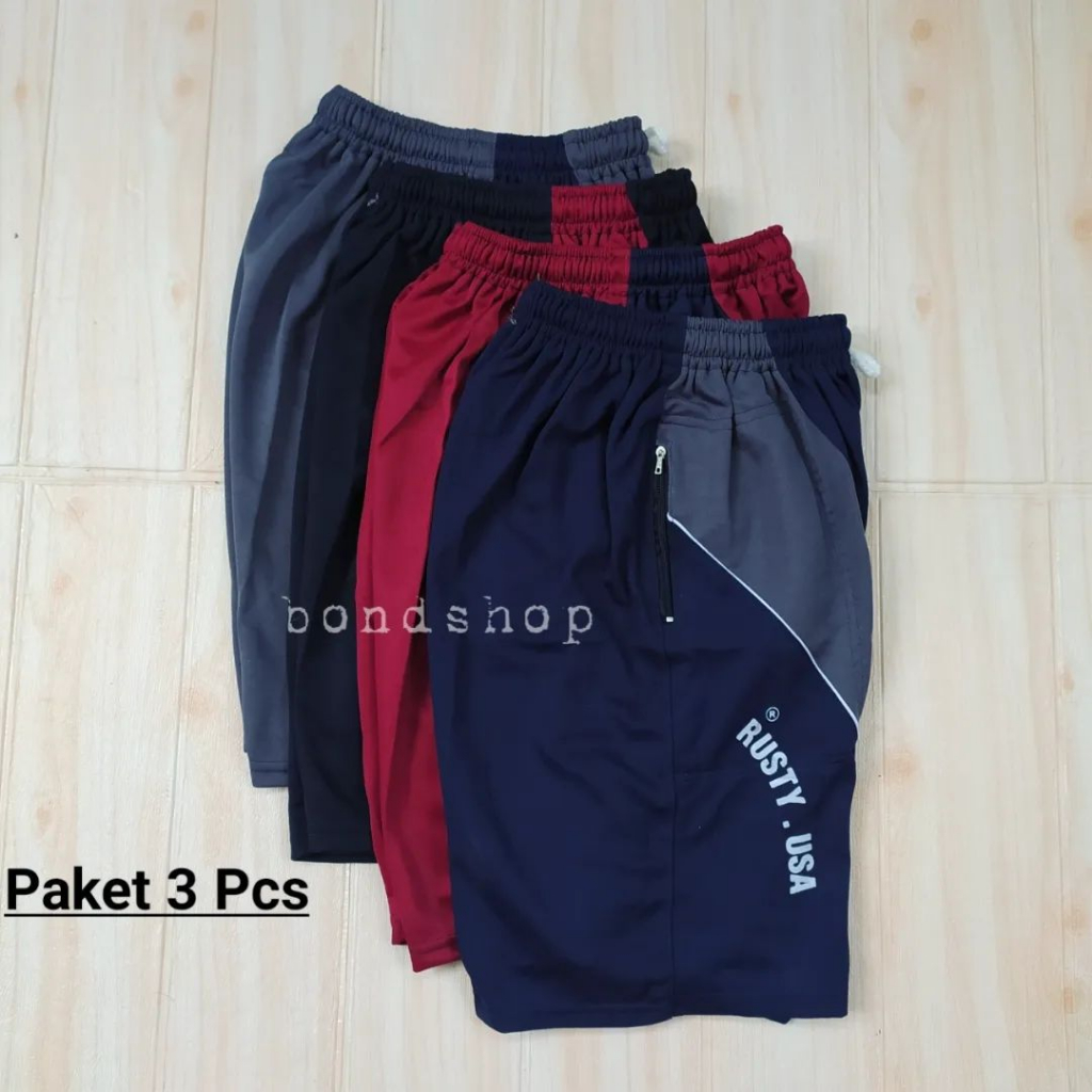 bondshop02 - Kolor Pria Dewasa celana Pendek Pria Saku Resleting