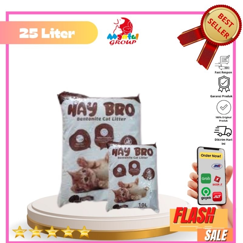Pasir Kucing Hay Bro Bentonite 25lt Coffee|C. PASIR 25LT