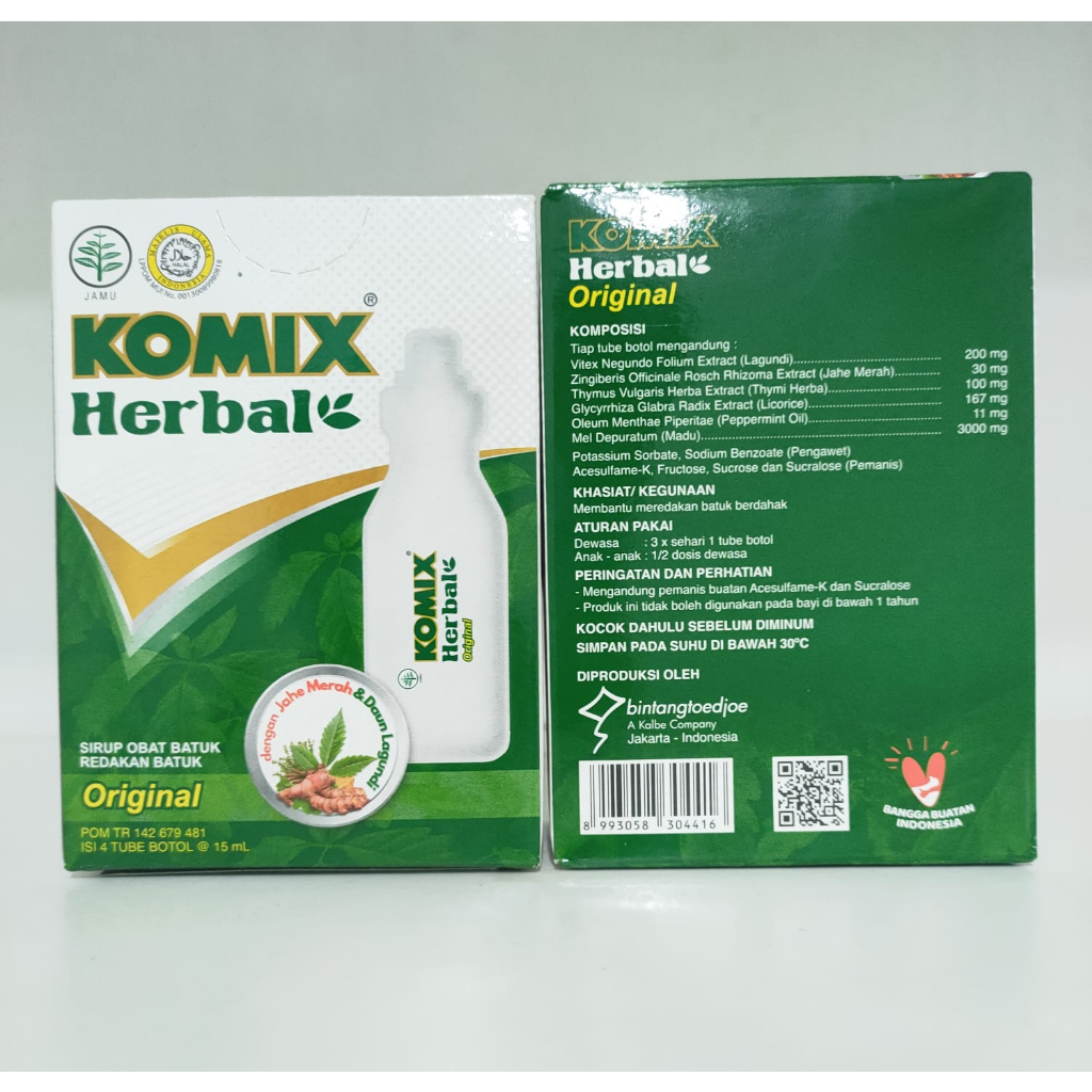 Komix Herbal Isi 4 Tube Botol @(15 ml)