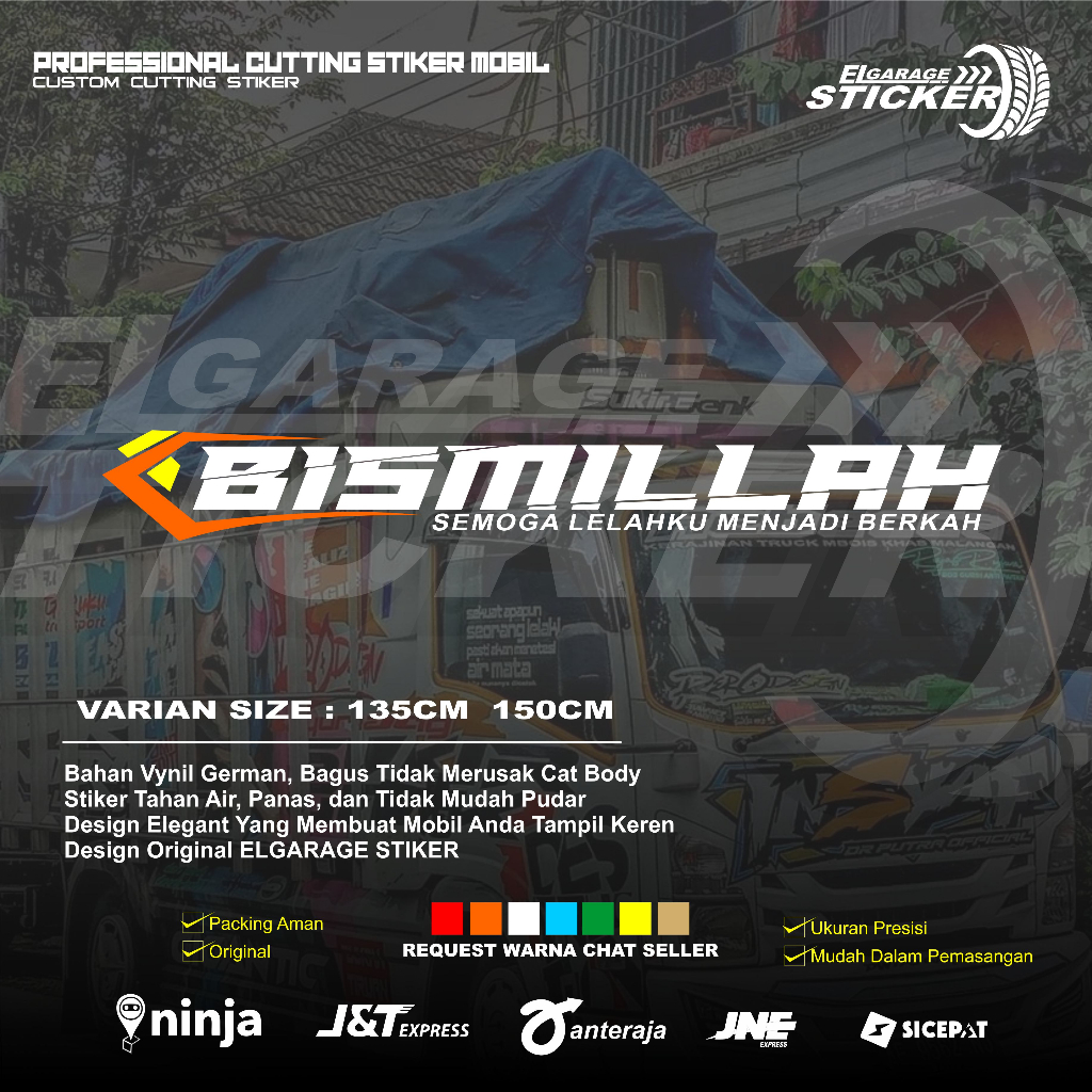 stiker kaca mobil truk pick up stiker bismillah stiker variasi kaca depan bisa request