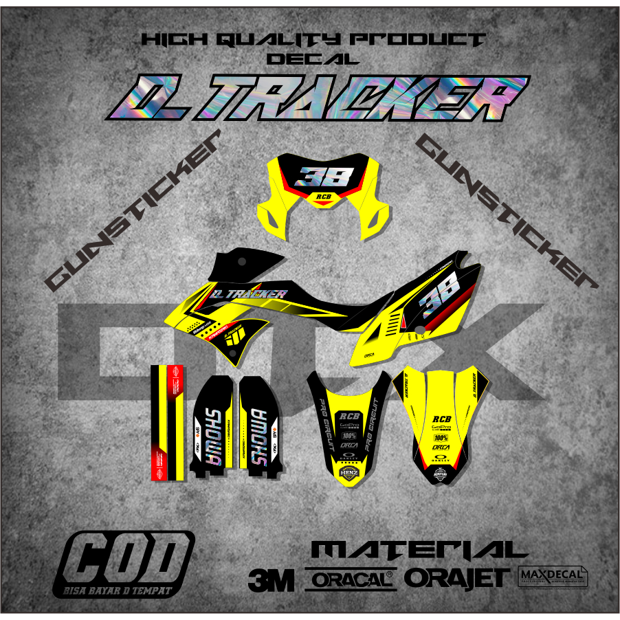DECAL DTRACKER KOMBINASI HOLOGRAM HITAM KUNING   001
