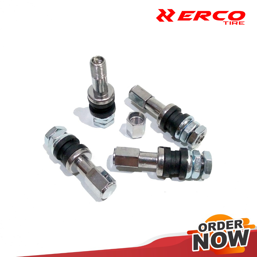 ERCO TIRE Pentil Ban Tubeless Besi Panjang 4.5cm Pentil Tubeless Besi Isi 1 Pcs