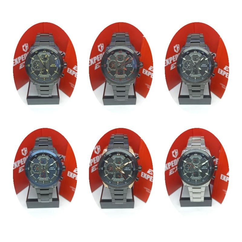 Jam Tangan Pria Expedition 6828 E6828 EXP6828 Tali Besi / Stainless Steel