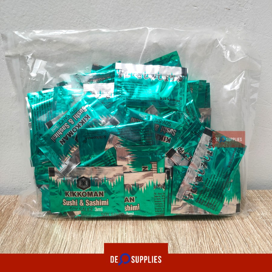 

Kikkoman Soy Sauce Sachet 3ml - Shoyu Sushi Sashimi Kecap Asin Jepang