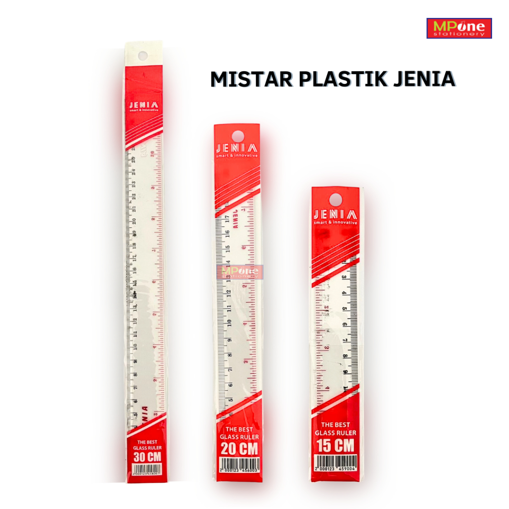 

(1PCS) Penggaris Jenia 15cm/20cm/30cm Mistar Plastik Jenia