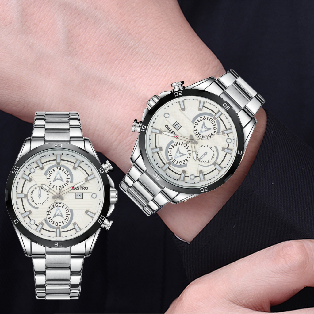 JAM TANGAN PRIA RANTAI WATER RESISTANT - GASTRO G-1596 ORIGINAL