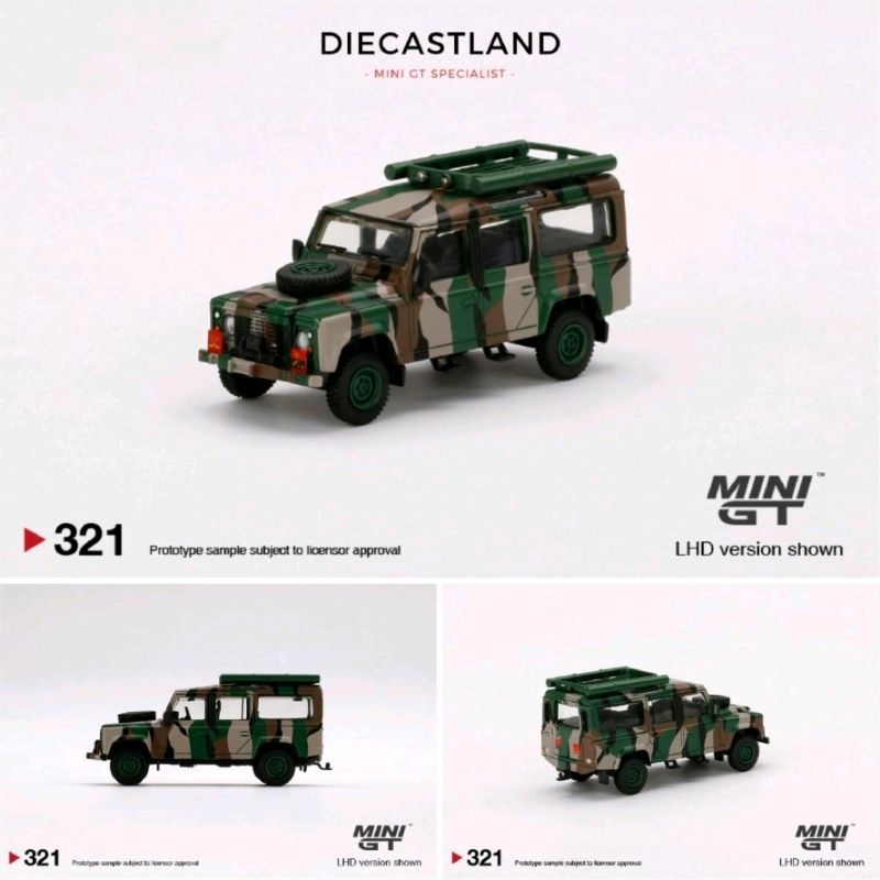 Mini GT #321 Land Rover Defender 110 Malaysian Army "Harimau Belang" MGT00321 MiniGT MGT Landy Land 