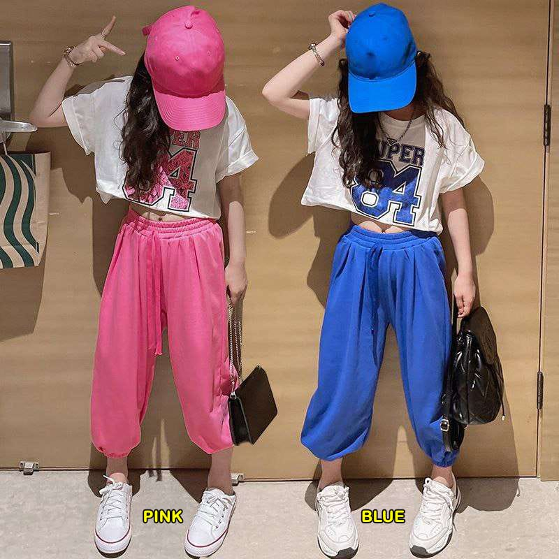Setelan Anak Perempuan Hip Hop Style Korean Leopard