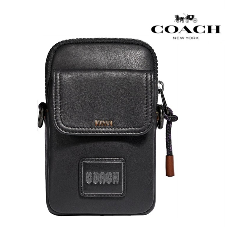 Coach Men's Pacer Convertible Pouch In Colorblock Signature Canvas With Patc hitam polos
